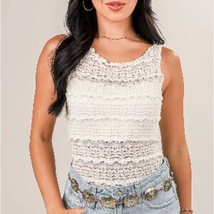 Mustard Seed Cream Lace Tank Top - NEVER WORN